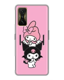 Чехол для Xiaomi POCO F4 GT с картинкой «Трио My Melody и Kuromi»