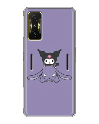 Чехол для Xiaomi POCO F4 GT с картинкой «Kuromi на лиловом фоне»