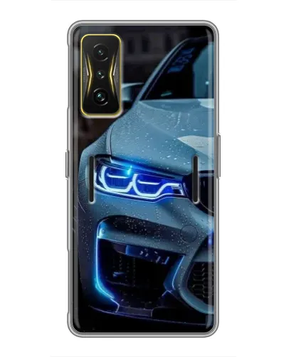 Чохол для Xiaomi POCO F4 GT з картинкою «Погляд BMW з синіми фарами» Чохол для Xiaomi POCO F4 GT з картинкою «Погляд BMW з синіми фарами»