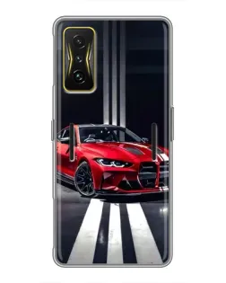 Чохол для Xiaomi POCO F4 GT з картинкою «Червона BMW на дорозі»