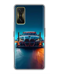 Чохол для Xiaomi POCO F4 GT з картинкою «BMW — вогні неону»
