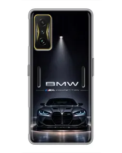 Чохол для Xiaomi POCO F4 GT з картинкою «BMW крізь нічне місто»