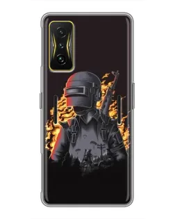 Чохол для Xiaomi POCO F4 GT з картинкою «PUBG — вогняний силует»