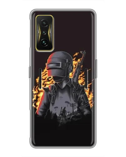 Чохол для Xiaomi POCO F4 GT з картинкою «PUBG — вогняний силует»
