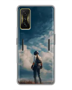 Чохол для Xiaomi POCO F4 GT з картинкою «Герой PUBG на скелі»