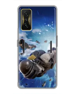 Чохол для Xiaomi POCO F4 GT з картинкою «Десант PUBG — стрибок»
