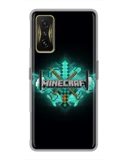 Чохол для Xiaomi POCO F4 GT з картинкою «Minecraft Diamond лого»