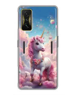 Чехол для Xiaomi POCO F4 GT с картинкой «Единорог среди облаков»