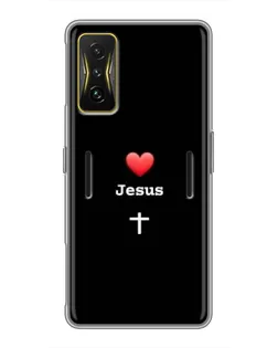 Чохол для Xiaomi POCO F4 GT з картинкою «Серце - Jesus»