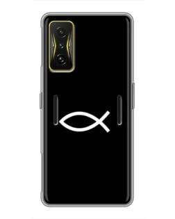 Чехол для Xiaomi POCO F4 GT с картинкой «Символ рыбы Jesus»