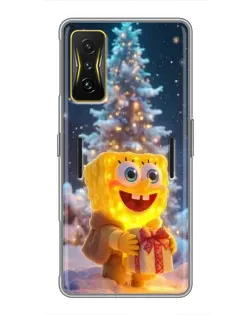 Чохол для Xiaomi POCO F4 GT з картинкою «Різдвяний Спанч Боб»