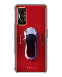 Чехол для Xiaomi POCO F4 GT с картинкой «Tesla Top View»