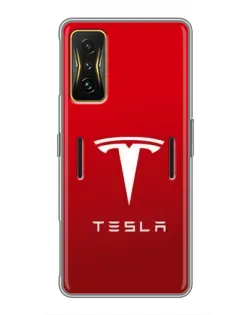Чехол для Xiaomi POCO F4 GT с картинкой «Tesla Red Classic»