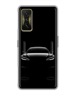 Чехол для Xiaomi POCO F4 GT с картинкой «Силуэт Tesla Night»