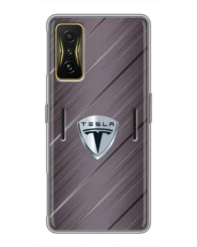 Чехол для Xiaomi POCO F4 GT с картинкой «Металлическая текстура Tesla»