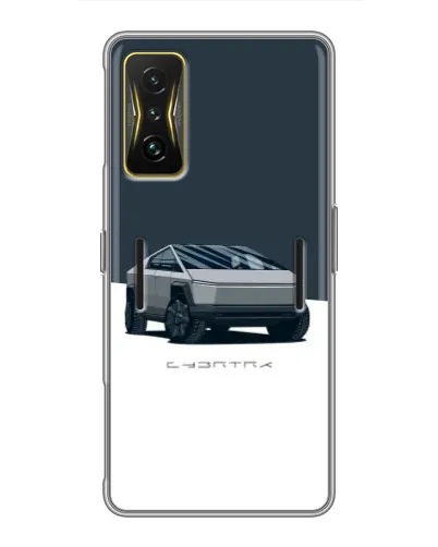 Чехол для Xiaomi POCO F4 GT с картинкой «Серебристый Cybertruck Tesla»