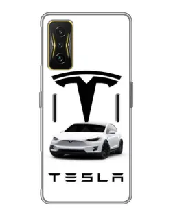 Чехол для Xiaomi POCO F4 GT с картинкой «Tesla White Style»