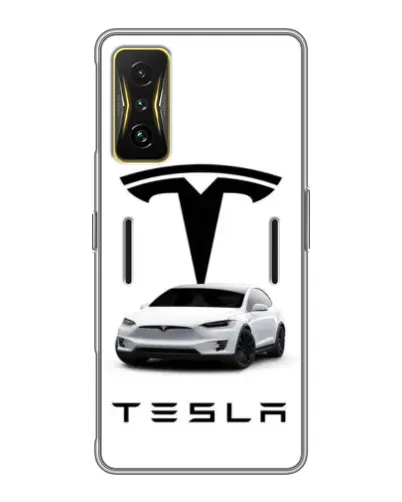 Чехол для Xiaomi POCO F4 GT с картинкой «Tesla White Style»