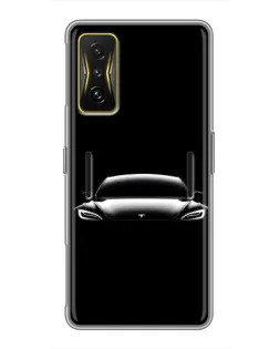Чехол для Xiaomi POCO F4 GT с картинкой «Фары Tesla Night»