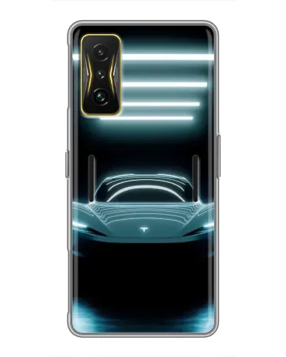 Чехол для Xiaomi POCO F4 GT с картинкой «Tesla в неоне»