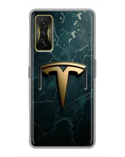 Чехол для Xiaomi POCO F4 GT с картинкой «Мраморная Tesla Gold»