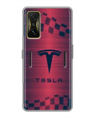 Чехол для Xiaomi POCO F4 GT с картинкой «Тесла красный карбон»