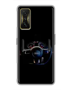 Чохол для Xiaomi POCO F4 GT з картинкою «Салон Audi — кермо»