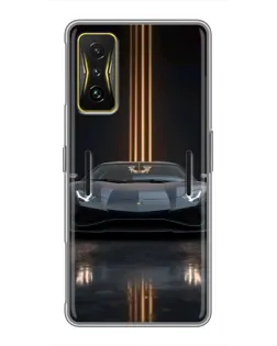 Чохол для Xiaomi POCO F4 GT з картинкою «Lamborghini золоті лінії»