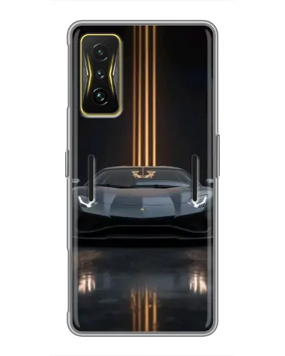 Чохол для Xiaomi POCO F4 GT з картинкою «Lamborghini золоті лінії»