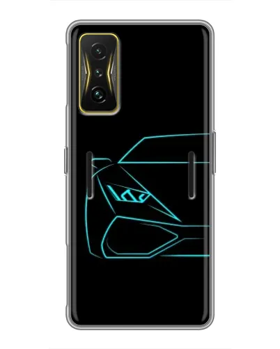 Чохол для Xiaomi POCO F4 GT з картинкою «Блакитний силует Lamborghini»