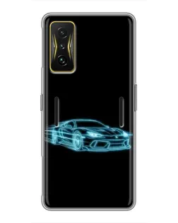 Чохол для Xiaomi POCO F4 GT з картинкою «Неоновий контур Lamborghini»