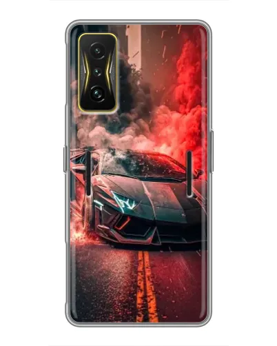 Чохол для Xiaomi POCO F4 GT з картинкою «Lamborghini червоний дим»