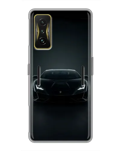 Чохол для Xiaomi POCO F4 GT з картинкою «Чорний Lamborghini Aventador»