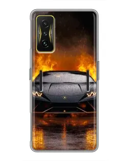 Чохол для Xiaomi POCO F4 GT з картинкою «Lamborghini у вогні»