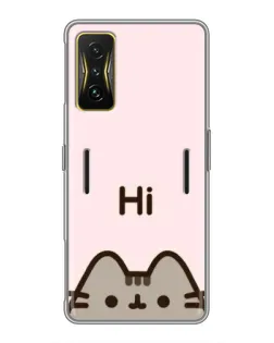 Чехол для Xiaomi POCO F4 GT с картинкой «Пушин говорит Hi»