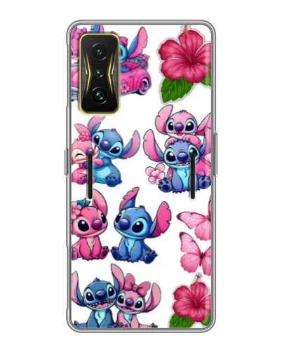 Чехол для Xiaomi POCO F4 GT с картинкой «Стикеры Stitch и Angel»