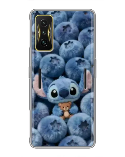 Чехол для Xiaomi POCO F4 GT с картинкой «Стич и голубика»