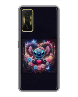Чохол для Xiaomi POCO F4 GT з картинкою «Stitch у квітах»
