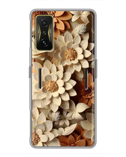 Чохол для Xiaomi POCO F4 GT з картинкою «Бежевий флористичний декор»