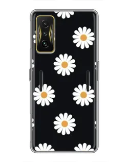 Чохол для Xiaomi POCO F4 GT з картинкою «Ромашки на чорному»
