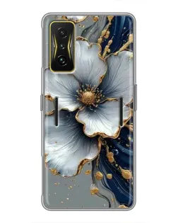 Чохол для Xiaomi POCO F4 GT з картинкою «Біла квітка та золотий флюїд»