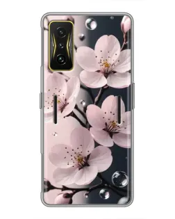 Чехол для Xiaomi POCO F4 GT с картинкой «Нежная сакура и капли»