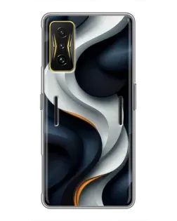 Чохол для Xiaomi POCO F4 GT з картинкою «Об'ємні чорно-білі стрічки»