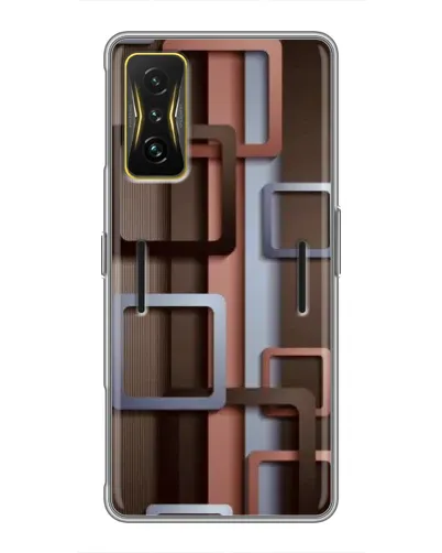 Чохол для Xiaomi POCO F4 GT з картинкою «Коричневі об'ємні квадрати»