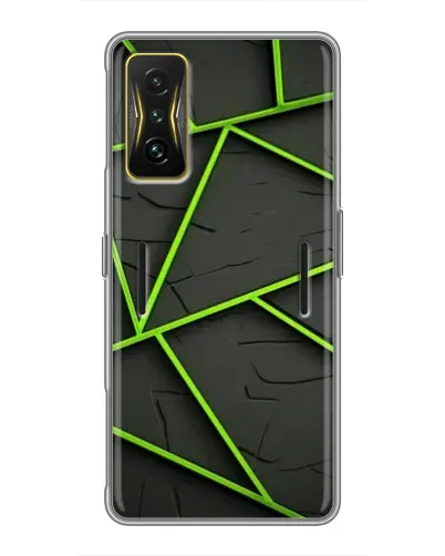 Чохол для Xiaomi POCO F4 GT з картинкою «Зелені геометричні лінії»