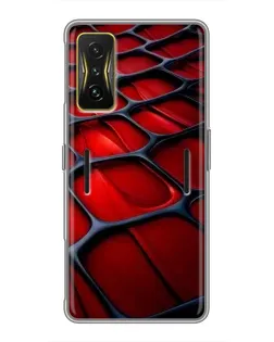 Чохол для Xiaomi POCO F4 GT з картинкою «Червона глянцева сітка»