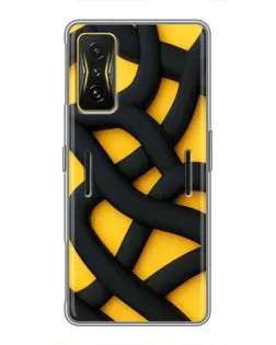 Чохол для Xiaomi POCO F4 GT з картинкою «Чорне жовте переплетення»