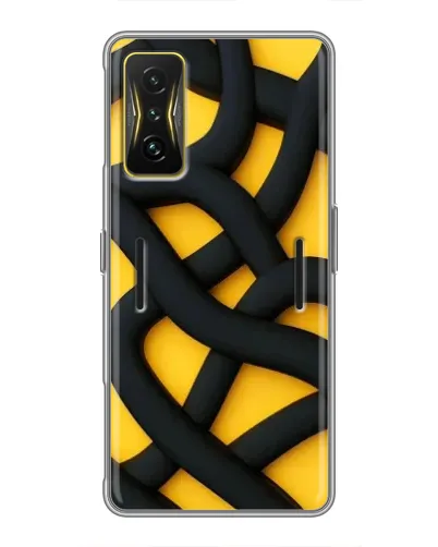 Чохол для Xiaomi POCO F4 GT з картинкою «Чорне жовте переплетення»