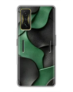 Чохол для Xiaomi POCO F4 GT з картинкою «Зелені шкіряні хвилі»