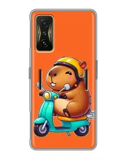 Чохол для Xiaomi POCO F4 GT з картинкою «Капібара на скутері»